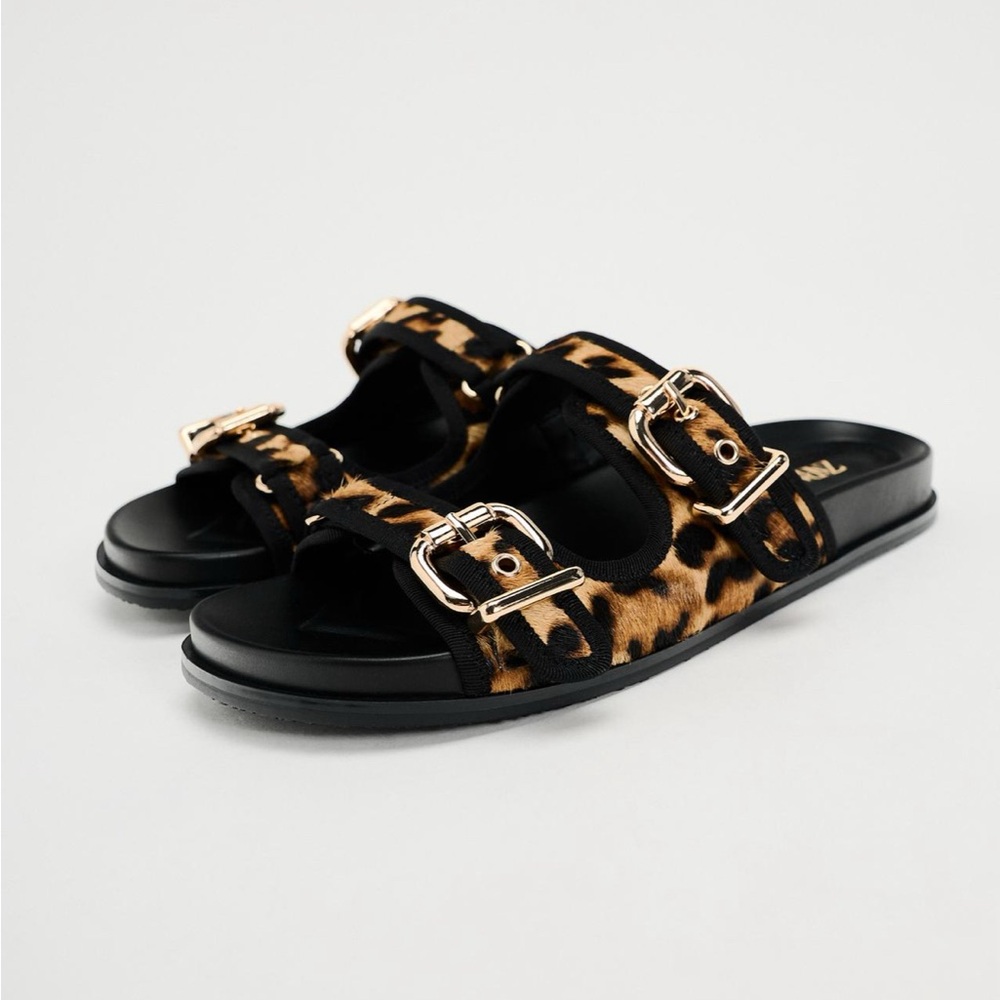 Zara Leopard Slides Size 7